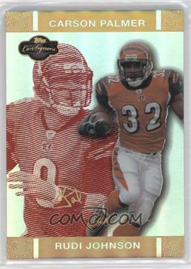 2007 Topps Co-Signers - [Base] - Red Changing Faces Hyper Gold #17.1 - Rudi Johnson, Carson Palmer /50