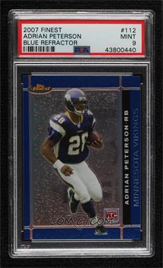 2007 Topps Finest - [Base] - Blue Refractor #112 - Rookie - Adrian Peterson /299 [PSA 9 MINT]