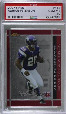 2007 Topps Finest - [Base] #112 - Rookie - Adrian Peterson [PSA 10 GEM MT]