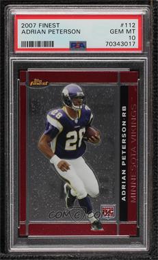 2007 Topps Finest - [Base] #112 - Rookie - Adrian Peterson [PSA 10 GEM MT]