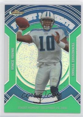 2007 Topps Finest - Rookie Finest Moments - Green Refractor #RFM-VY - Vince Young /199