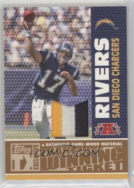 2007 Topps TX Exclusive - Franchise Winning Ticket Patches #FWP-PR - Philip Rivers /15