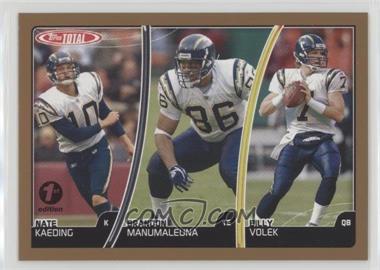 2007 Topps Total - [Base] - 1st Edition #336 - Nate Kaeding, Brandon Manumaleuna, Billy Volek