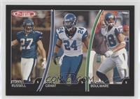 Brian Russell, Deon Grant, Michael Boulware #/50