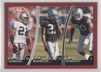 Nnamdi Asomugha, Fabian Washington, Stuart Schweigert