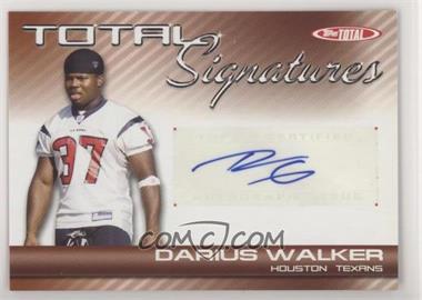 2007 Topps Total - Signatures #TS-DW - Darius Walker