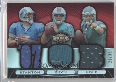 2007 Topps Triple Threads - Relic Combos #TTRC44 - Drew Stanton, John Beck, Kevin Kolb /36