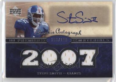 2007 UD Premier - [Base] #161 - Rookie Autograph Materials - Steve Smith /199