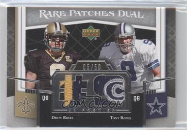 2007 UD Premier - Rare Patches Dual #RP2-BR - Drew Brees, Tony Romo /50
