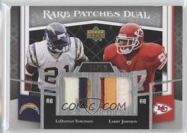 2007 UD Premier - Rare Patches Dual #RP2-TJ - LaDainian Tomlinson, Larry Johnson /50