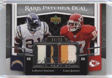 2007 UD Premier - Rare Patches Dual #RP2-TJ - LaDainian Tomlinson, Larry Johnson /50 [Noted]