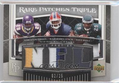 2007 UD Premier - Rare Patches Triple #RP3-PLH - Adrian Peterson, Marshawn Lynch, Tony Hunt /25