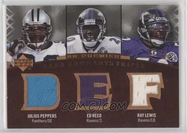 2007 UD Premier - Rare Remnants Triple - Bronze #RR3-PRL - Julius Peppers, Ed Reed, Ray Lewis /10