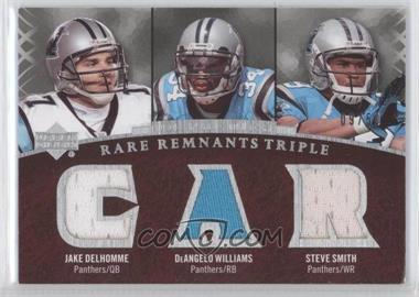 2007 UD Premier - Rare Remnants Triple #RR3-DWS - Jake Delhomme, DeAngelo Williams, Steve Smith /50