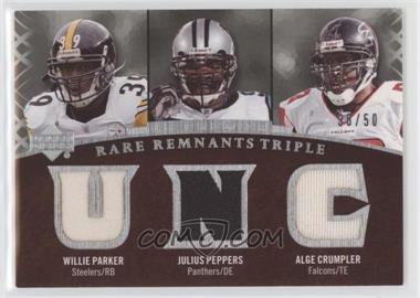 2007 UD Premier - Rare Remnants Triple #RR3-PPC - Julius Peppers, Willie Parker, Alge Crumpler /50
