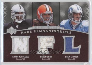 2007 UD Premier - Rare Remnants Triple #RR3-RQS - JaMarcus Russell, Brady Quinn, Drew Stanton /50