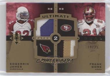 2007 Ultimate Collection - Ultimate Dual Materials - Gold Patch #UDM-19 - Edgerrin James, Frank Gore /25