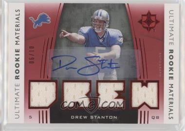 2007 Ultimate Collection - Ultimate Rookie Materials - Red Signatures #URM-DS - Drew Stanton /10