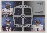 Cedric Benson, Brian Urlacher, Rex Grossman #/50