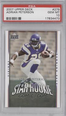 2007 Upper Deck - [Base] #279 - Star Rookie - Adrian Peterson [PSA 10 GEM MT]