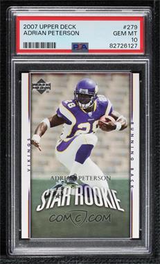 2007 Upper Deck - [Base] #279 - Star Rookie - Adrian Peterson [PSA 10 GEM MT]