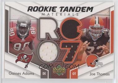 2007 Upper Deck - Rookie Tandem Materials #RTM-AT - Gaines Adams, Joe Thomas