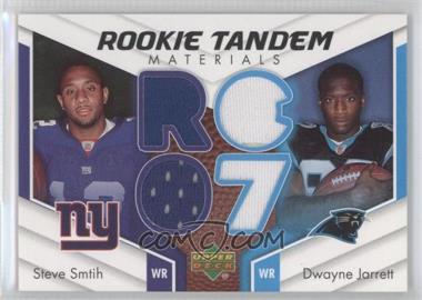 2007 Upper Deck - Rookie Tandem Materials #RTM-JS - Steve Smith, Dwayne Jarrett