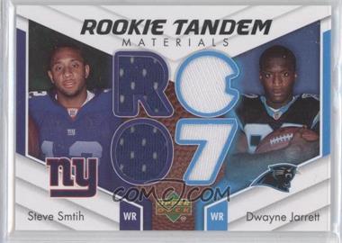 2007 Upper Deck - Rookie Tandem Materials #RTM-JS - Steve Smith, Dwayne Jarrett