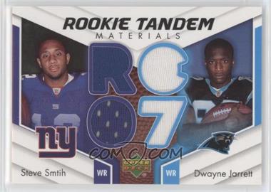 2007 Upper Deck - Rookie Tandem Materials #RTM-JS - Steve Smith, Dwayne Jarrett