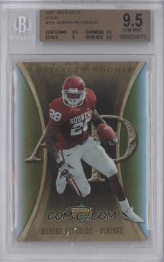 2007 Upper Deck Artifacts - [Base] - Gold #152 - Rookie - Adrian Peterson /99 [BGS 9.5 GEM MINT]