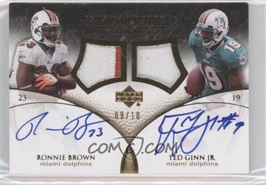 2007 Upper Deck Exquisite Collection - Dual Signature Swatch - Patch #DSS-GB - Ronnie Brown, Ted Ginn Jr. /10