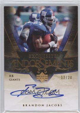 2007 Upper Deck Exquisite Collection - Exquisite Endorsements #EE-BJ - Brandon Jacobs /20