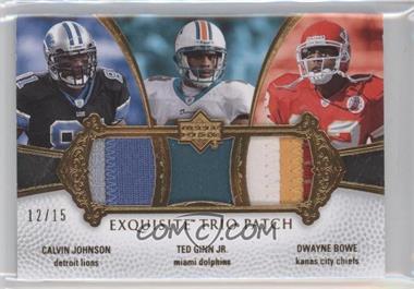 2007 Upper Deck Exquisite Collection - Exquisite Trio Patch #ETP-JGB - Calvin Johnson, Ted Ginn, Dwayne Bowe /15