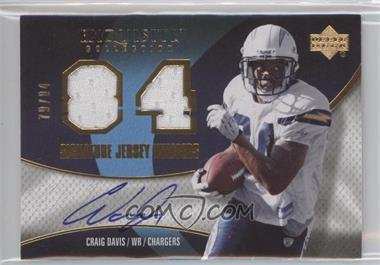 2007 Upper Deck Exquisite Collection - Signature Jersey Numbers #SJN-CD - Craig Davis /84