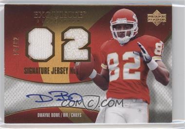 2007 Upper Deck Exquisite Collection - Signature Jersey Numbers #SJN-DB - Dwayne Bowe /82