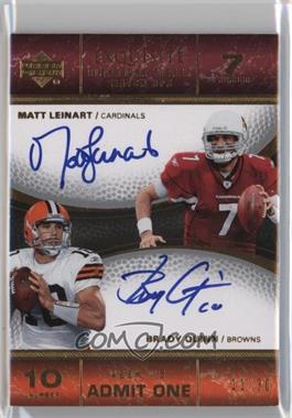 2007 Upper Deck Exquisite Collection - Signature Ticket Match Ups #TIX-LQ - Matt Leinart, Brady Quinn /30