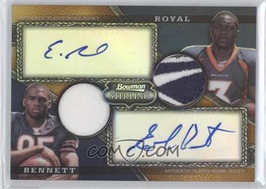2008 Bowman Sterling - Dual Autographed Gold Rookie Relics #AR-25 - Eddie Royal, Earl Bennett /75