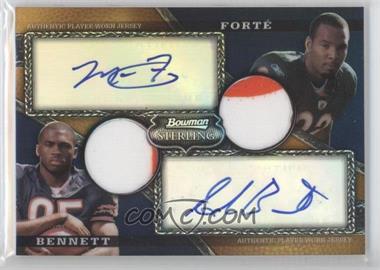 2008 Bowman Sterling - Dual Autographed Gold Rookie Relics #AR-29 - Matt Forte, Earl Bennett /75