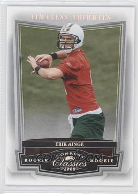 2008 Donruss Classics - [Base] - Timeless Tributes Silver #170 - Erik Ainge /100