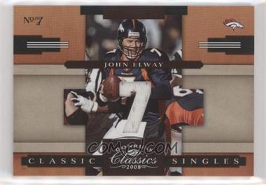 2008 Donruss Classics - Classic Singles - Jersey Number Jerseys #CS-3 - John Elway /7