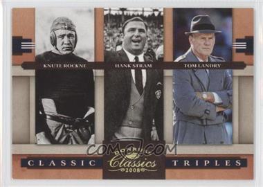 2008 Donruss Classics - Classic Triples - Gold #CT-1 - Knute Rockne, Hank Stram, Tom Landry /100