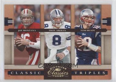 2008 Donruss Classics - Classic Triples - Gold #CT-10 - Joe Montana, Troy Aikman, Tom Brady /100