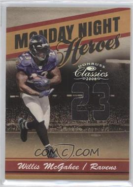 2008 Donruss Classics - Monday Night Heroes - Jersey Number Jerseys #MNH-24 - Willis McGahee /23