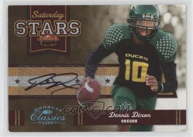 2008 Donruss Classics - Saturday Stars - Signatures #SS-8 - Dennis Dixon /25