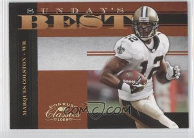 2008 Donruss Classics - Sunday's Best - Gold #SB-32 - Marques Colston /100