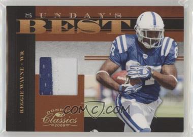 2008 Donruss Classics - Sunday's Best - Jerseys Prime #SB-11 - Reggie Wayne /25