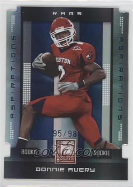 2008 Donruss Elite - [Base] - Aspirations Die-Cut #155 - Rookie - Donnie Avery /98