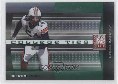 2008 Donruss Elite - College Ties - Green #CT-6 - Quentin Groves /800