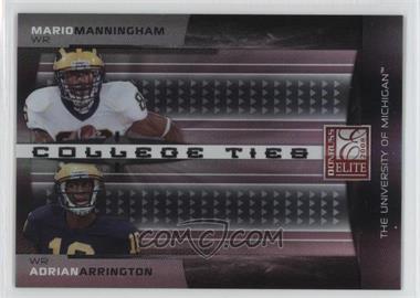 2008 Donruss Elite - College Ties Combos - Black #CTC-17 - Adrian Arrington, Mario Manningham /200