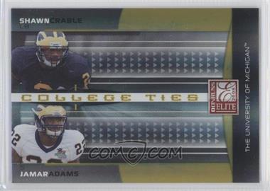 2008 Donruss Elite - College Ties Combos - Gold #CTC-11 - Shawn Crable, Jamar Adams /400